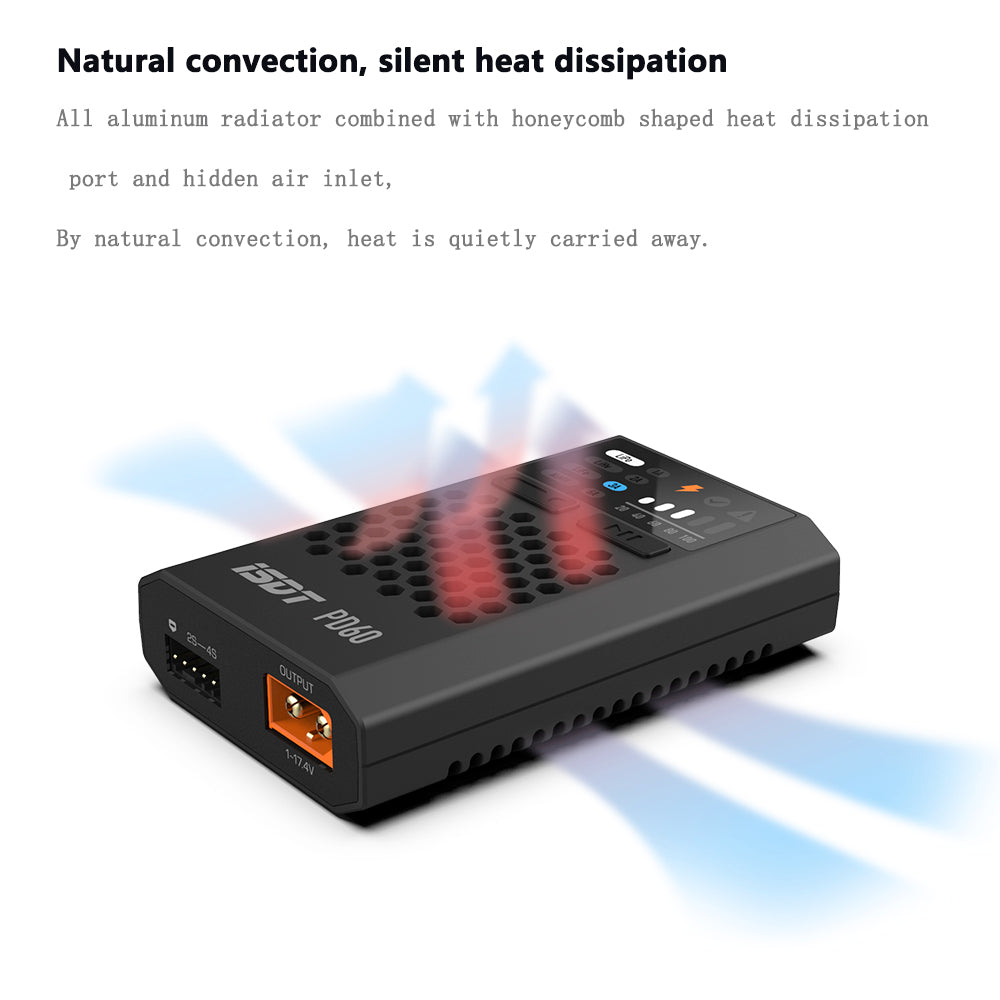 PD60 60W 6A Lipo Balance Charger,RC Battery Balance Charger ,Portable Lipo Charger for Lipo Batteries ISDT
