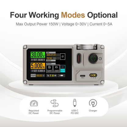 ISDT MP305B Portable DC Power Supply Linear Regulated, Ultra Small 150W Bench Power Supply Variable Adjustable with Color Touch Screen, Compact Universal Battery Charger ISDT