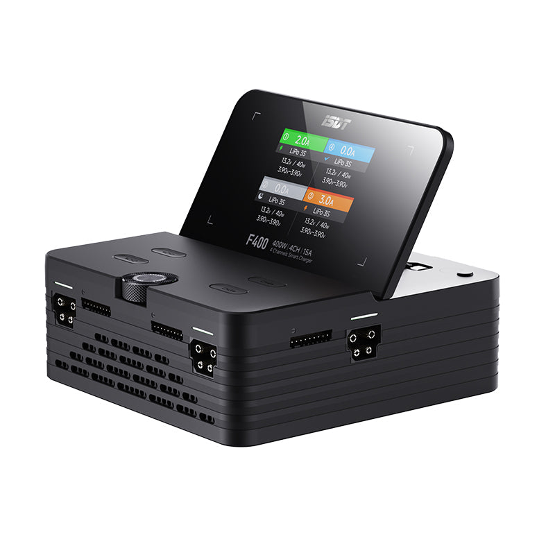 ISDT F400 AC/DC 4‑Channel Smart LiPo Battery Charger 400W Balance Charge Discharge for FPV Drone RC Car Helicopter