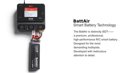 ISDT BattAir Smart Battery for RC Car, 2S 900mAh 25C for RC Plane (2 Pack) ISDT