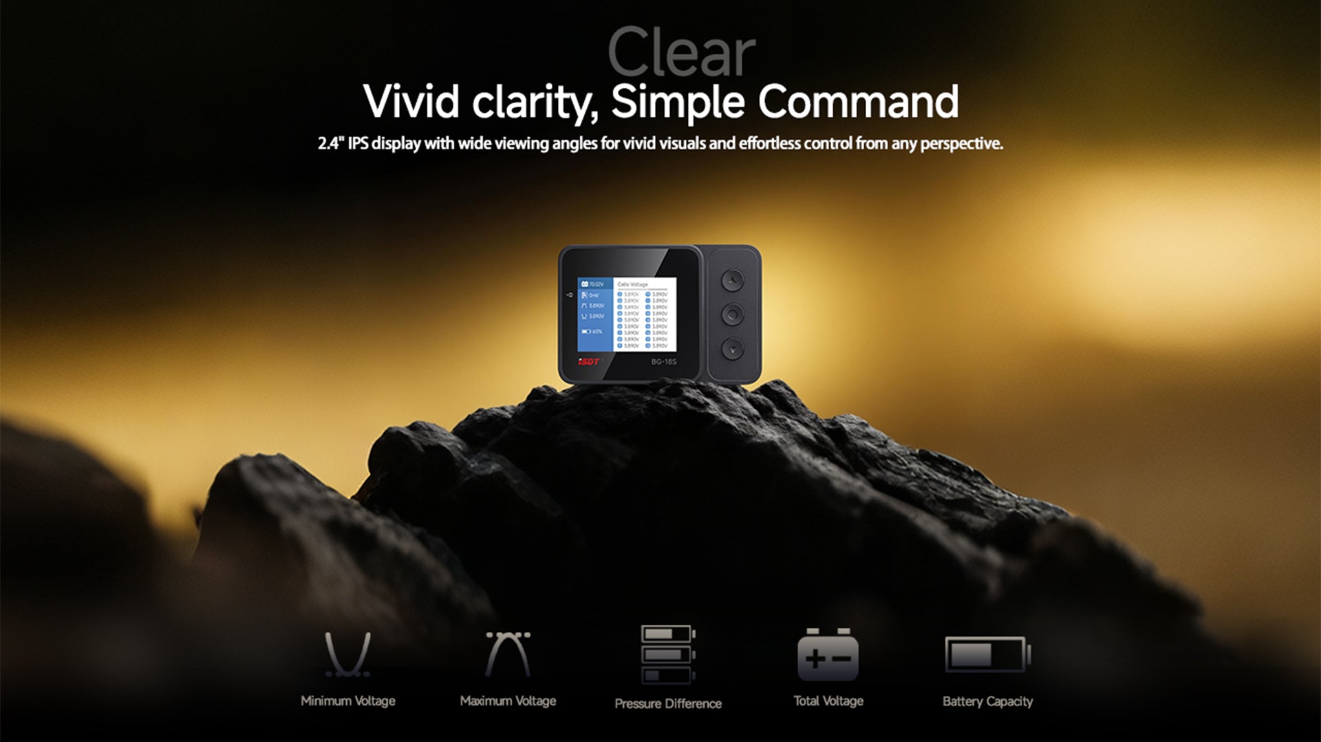 ISDT BG-18S Battery Meter, LCD Display Digital Battery Capacity Checker and Balancer for LiFe, LiPo, LiHv, ULiHv 12-18S ISDT Shop