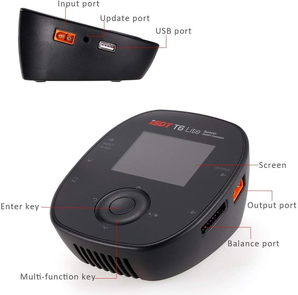ISDT T6 Battgo Lipo Battery Charger/Discharger, Balance Charger Discharger 35A 780W DC 2-6S LCD Display Digital Smart Battery Balance Charger for Li-Po Li-Hv Li-Ion Li-Fe NiMH Ni-Cd Pb ISDT Shop