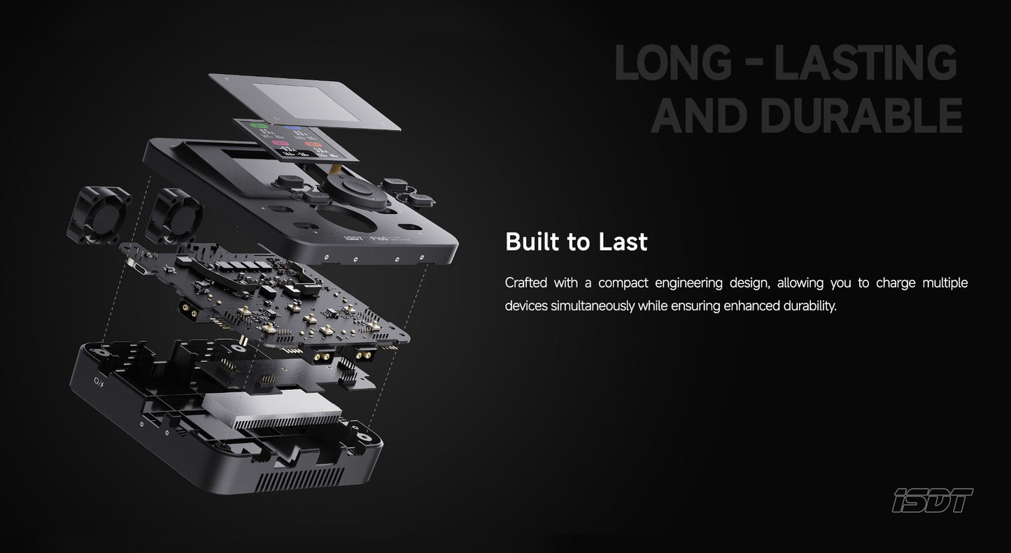 ISDT F160 Lipo Battery GaN technology 4 channels 40W AC Charger 5W ×4 Discharger LiHv/LiPo/Life/Lilon NiMH/Pb Charger ISDT Shop
