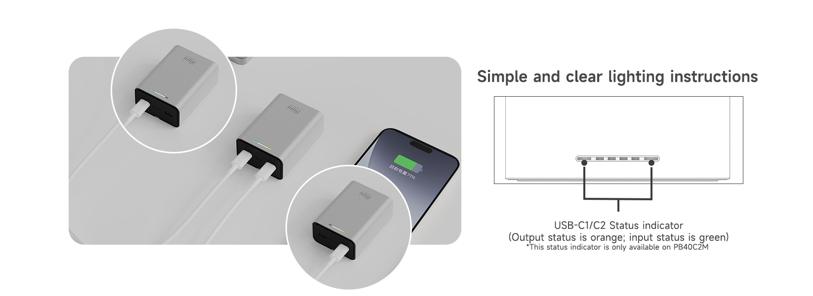 ISDT PB40 MINI 10000 mAh Power Bank, 36W Max USB C PD Fast Charging Battery Power Bank, Independent Dual Charge Portable Cell Phone Charger, Mini Power Bank Compatible with iPhone, iPad, iWatch Tablets ISDT Shop