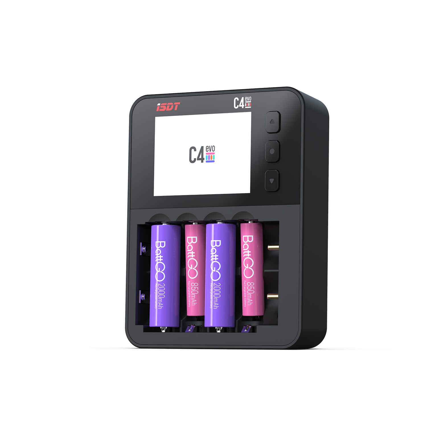 C4 EVO Smart Battery Carger para AAA 18650 26700 Batería con pantalla de visualización IPS