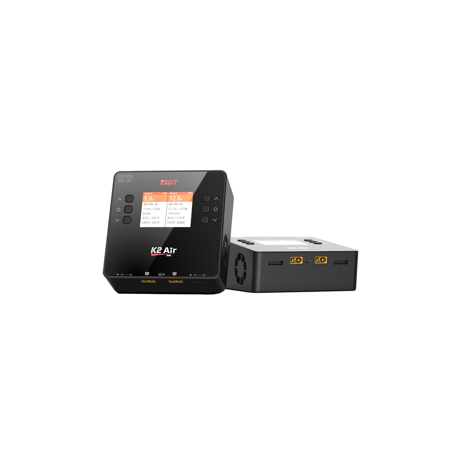 K2 Air Bluetooth Control remoto Lipo Charger, AC/DC 200W/500WX2 20A Smart Balance descargador/cargador