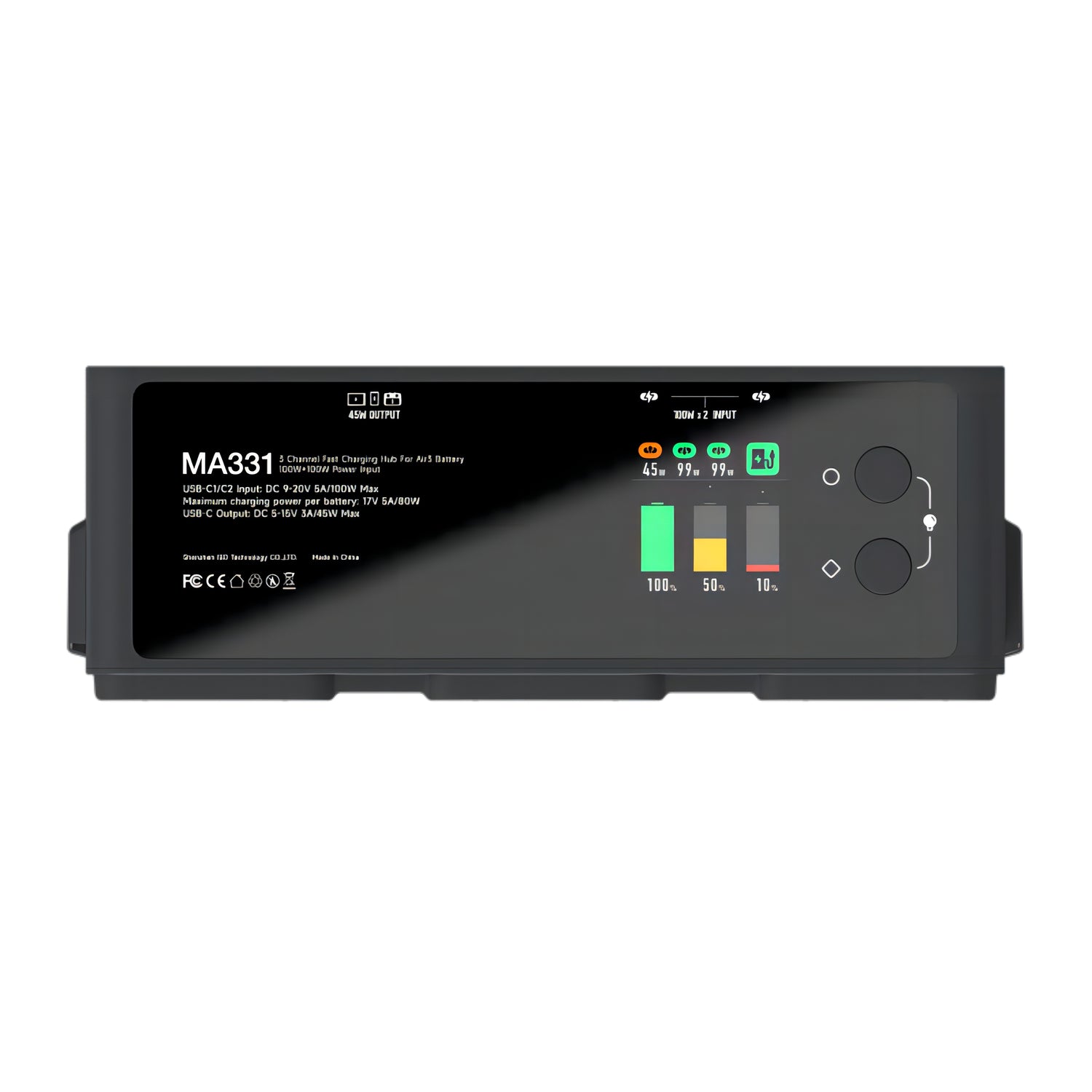 MA331 Air 3/3S laadstation 200 W 3 kanalen USB-C Smart RC draagbaar station met led-display en ontlading MA331 Air 3/3S laadstation 200 W 3 kanalen USB-C Smart RC draagbaar station met led-display en ontlading