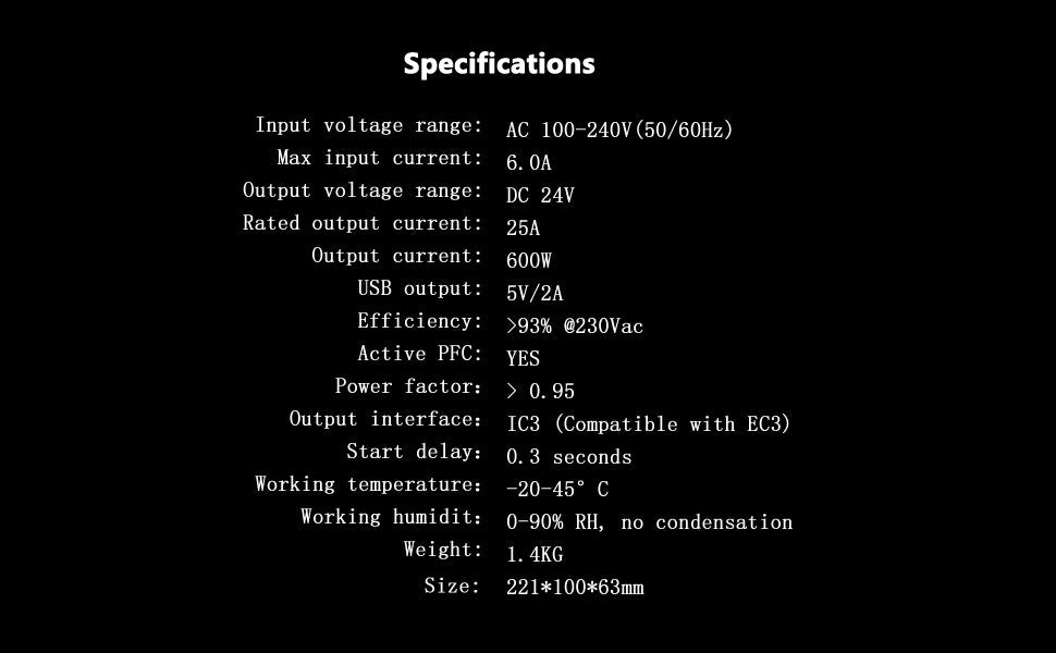 SP2425 DC Power Supply,600W 25A Power Station for DC Charger and Travel Camping Emergency ISDT