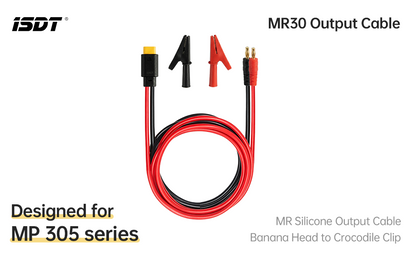 ISDT MR30 Output Cable Silicone Wire For MP305 Power Supply, 4mm Banana Plug with Replaceable Alligator Clips ISDT Shop