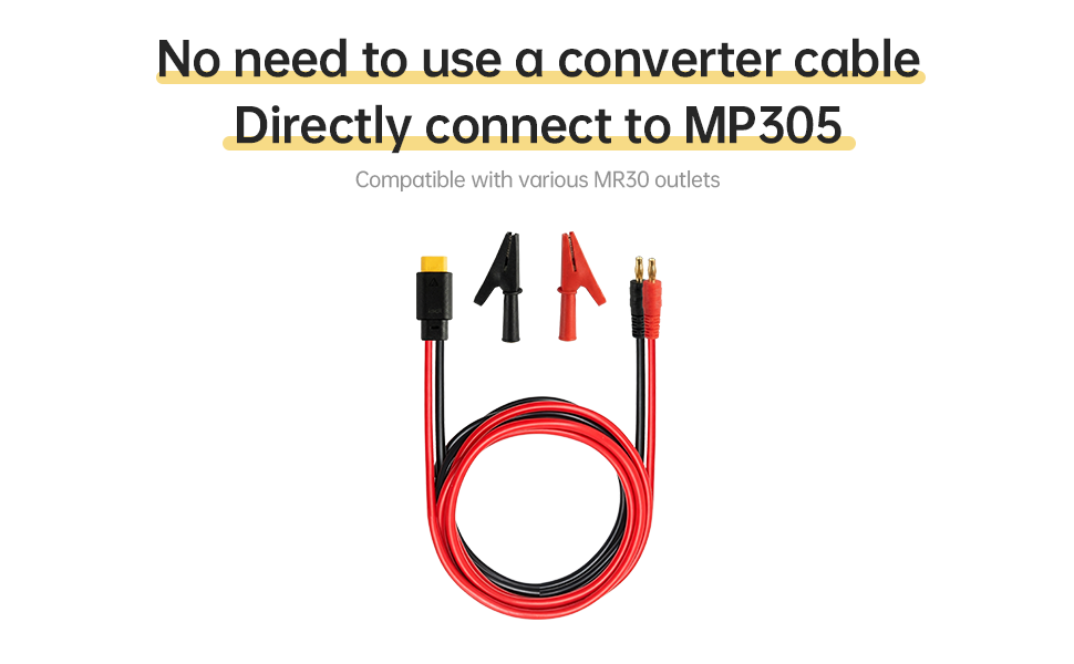 ISDT MR30 Output Cable Silicone Wire For MP305 Power Supply, 4mm Banana Plug with Replaceable Alligator Clips ISDT Shop