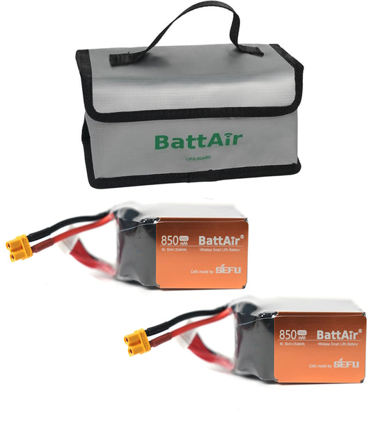 ISDT 30.4V Smart Lipo Batteries 8S 850mAh 100C BattAir RC Car Battery with XT-60 Connector Hobby Batteries with Lipo Bag for RC Airplanes, Helicopters, Planes, Boats 1:10, Mobile Phone Controllable (2 Packs) ISDT Shop