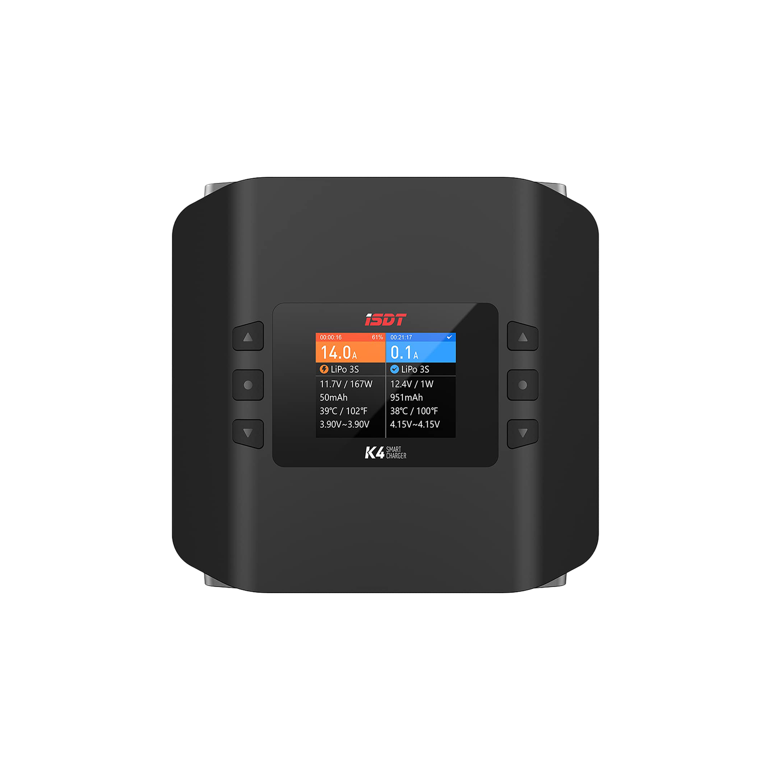 ISDT K4 LIPO Charge de carga/ciclo de descarga do carregador, AC 400W DC 600WX2 Smart Remote Mobile Operação Carregador