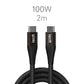 USB C Charger Cable,100W/240W Fast Charge USB C Cable,1.2m/2m USB C to USB C Cable for Phone,USB-C Data Lead Compatible with MacBook Pro/Samsung/Switch/PS5/Xiaomi/Huawei etc ISDT