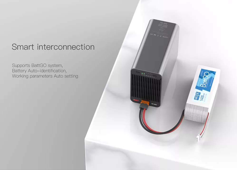 FD-200 Smart Discharger,200W 25A Wireless APP Control Discharger for 2-8S Batteries ISDT