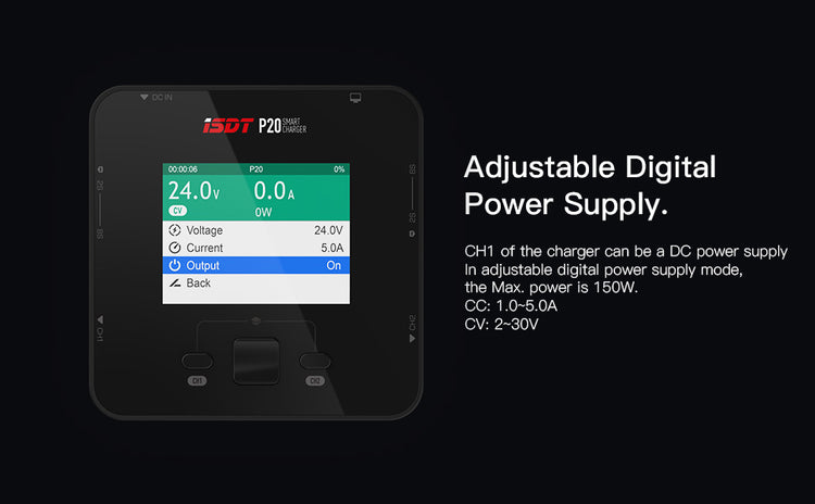 P20 Lipo Charger,DC 500WX2 20A Smart Charger for LiFe, LiIon, LiPo(1-8S)/LiHv(1-70S)/Pb(1-12S); NiMH/Cd(1-16S) Batteries ISDT